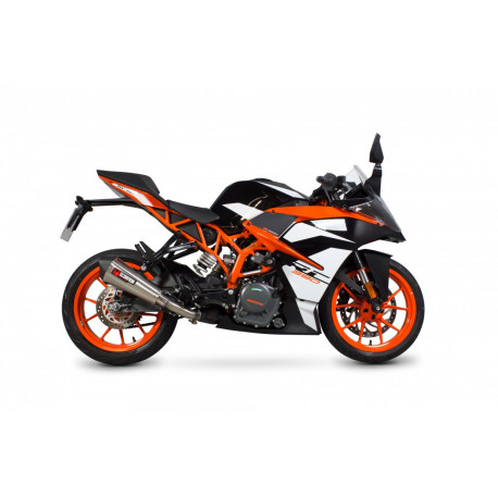 Silencieux SCORPION Serket Parallel inox/casquette ABS noir KTM RC390