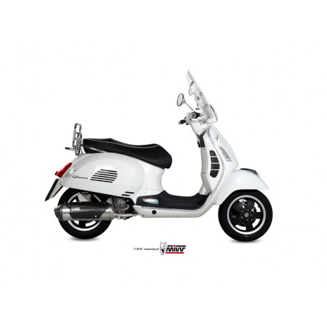 Ligne complète MIVV Urban inox silencieux inox/casquette ABS noire Piaggio Vespa GTS 300