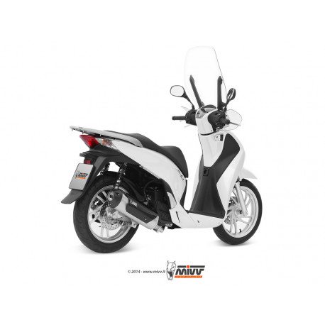 Ligne complète MIVV Urban inox/silencieux inox/casquette ABS noire Honda SH 125/150