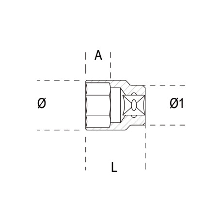 Douille 6 pans 3/8" BETA 8mm