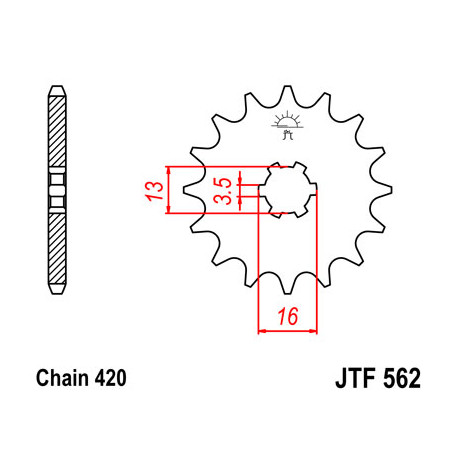 Pignon JT SPROCKETS 10 dents acier pas 420 type 562