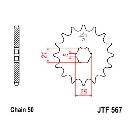 Pignon JT SPROCKETS 17 dents acier pas 530 type 567