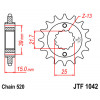 Pignon JT SPROCKETS 14 dents acier pas 520 type 1042