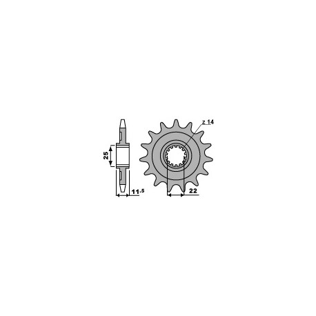 Pignon 14 dents PBR chaîne 520 Sherco SE/SX 2.5I-F 