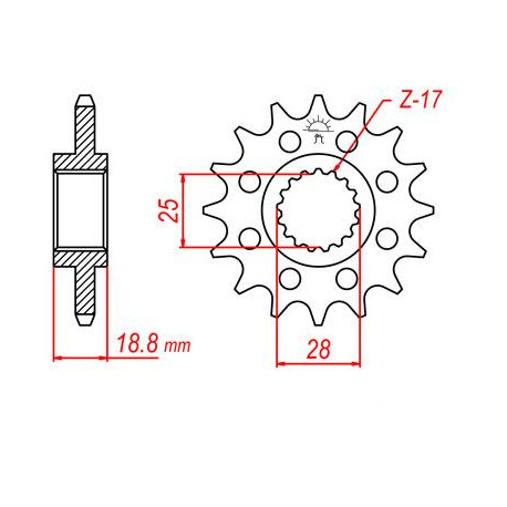 Pignon JT SPROCKETS 15 dents acier pas 525 type 704