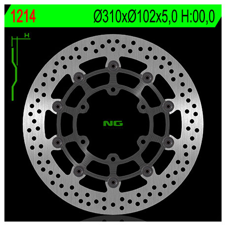 Disque de frein avant NG 1214 rond flottant Suzuki