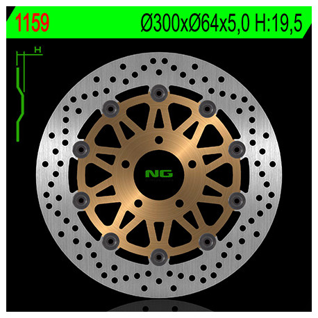 Disque de frein avant NG 1159 rond flottant Triumph