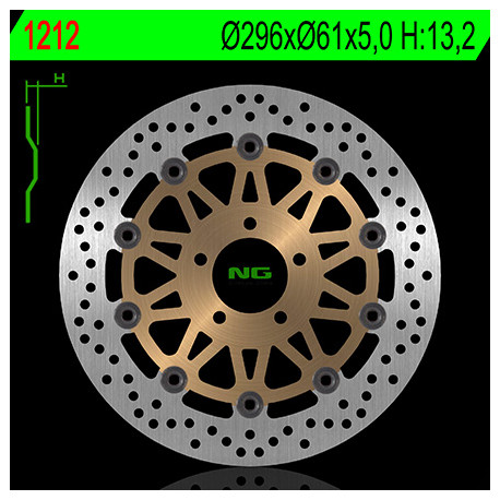 Disque de frein avant NG 1212 rond flottant Kawasaki ZX9R