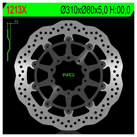 Disque de frein avant NG 1213X rond flottant Kawasaki