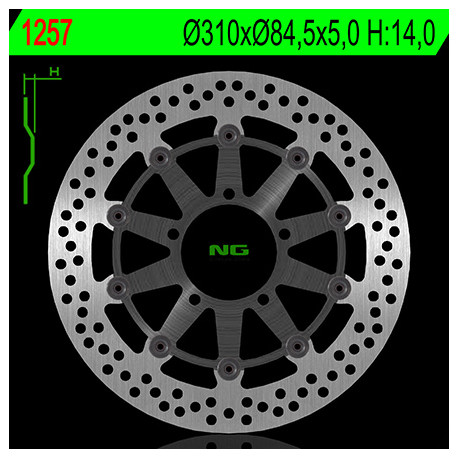 Disque de frein arrière NG 1247 rond fixe Harley-Davidson