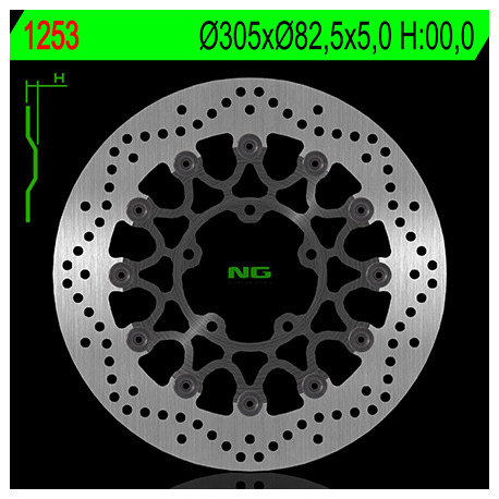 Disque de frein avant NG 1253 rond flottant Triumph