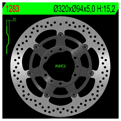 Disque de frein avant NG 1283 rond flottant Honda CBR1000RR