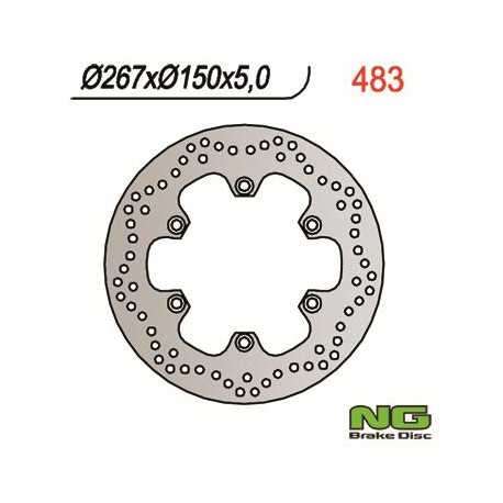 Disque de frein arrière NG Ø267 rond fixe type 483 Yamaha