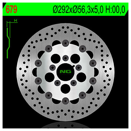 Disque de frein avant NG 679 rond flottant Harley Davidson