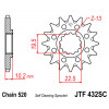 Pignon JT SPROCKETS 13 dents acier anti-boue pas 520 type 432 Suzuki RM250