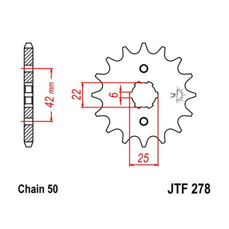 Pignon JT SPROCKETS 15 dents acier pas 530 type 278