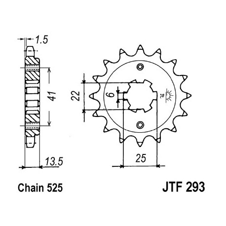 Pignon JT SPROCKETS 15 dents acier pas 525 type 293