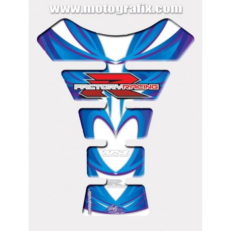 Protection de réservoir MOTOGRAFIX 1pc blanc/bleu Suzuki