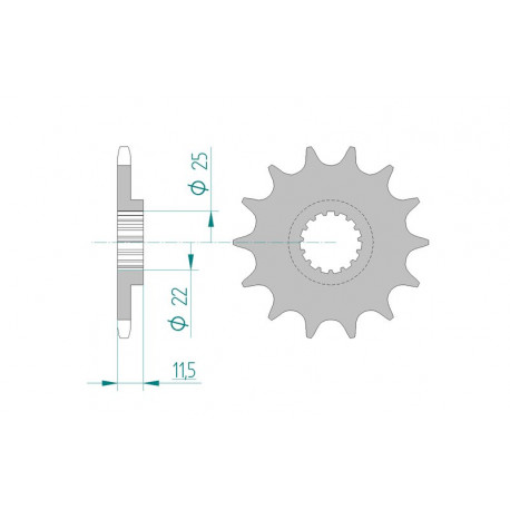 Pignon AFAM 15 dents acier type 73303 pas 520 KTM EXC 350 LC4