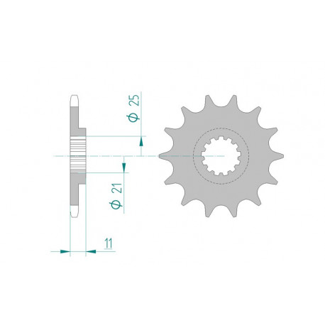 Pignon AFAM 14 dents acier type 64500 pas 520 HUSQVARNA CR 250