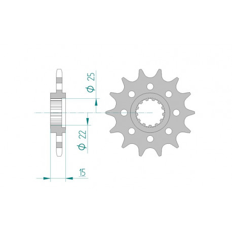 Pignon AFAM 14 dents acier type 24507 pas 520 KAWASAKI ZX 6 R