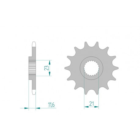 Pignon AFAM 13 dents acier type 21307 pas 520 YAMAHA TT 250 R