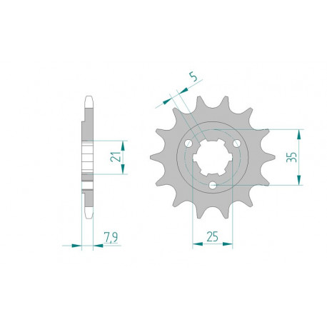 Pignon AFAM 17 dents acier type 22503 pas 520 SUZUKI DR 600 R Dakar