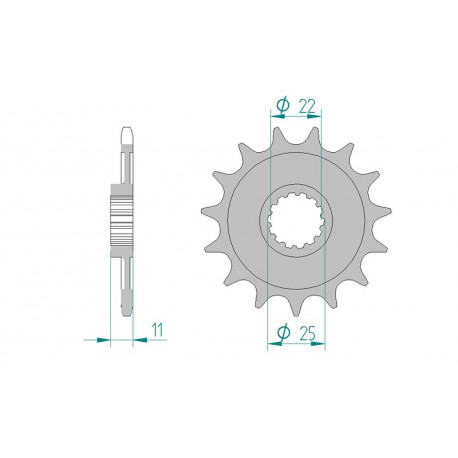 Pignon AFAM 16 dents acier type 37400 pas 520 APRILIA MXV 450