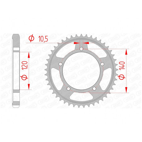 Couronne AFAM 42 dents acier pas 530 type 86603 Suzuki GSX-R1000