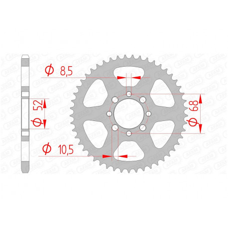 Couronne AFAM 46 dents acier pas 420 type 14100 Kawasaki AE80