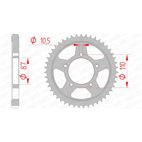 Couronne AFAM 46 dents acier pas 530 type 14601 Suzuki