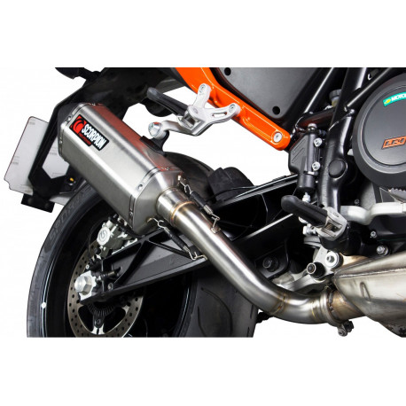 Silencieux SCORPION Serket Parallel inox/casquette ABS noir KTM Duke 690