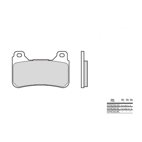 Plaquettes de frein Brembo 07HO50 SA métal fritté