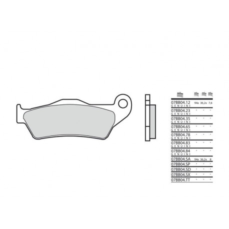 Plaquettes de frein Brembo 07BB04 SD métal fritté