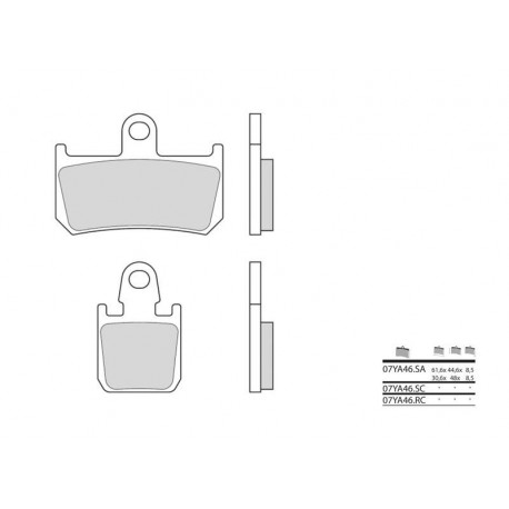 Plaquettes de frein Brembo 07YA46 SA métal fritté