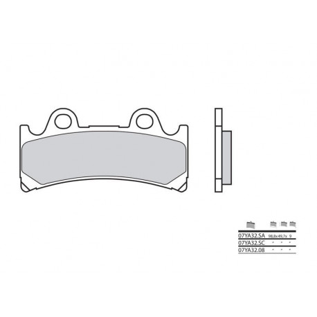 Plaquettes de frein Brembo 07YA32 SA métal fritté