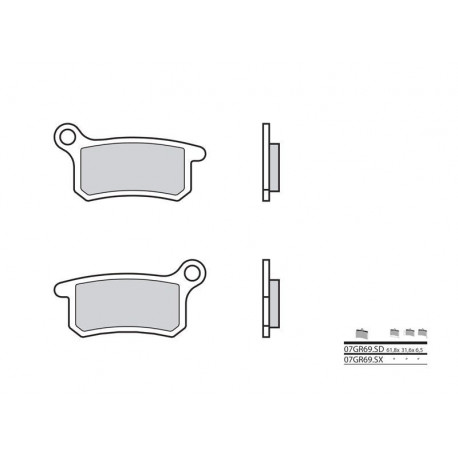 Plaquettes de frein Brembo 07GR69 SD métal fritté