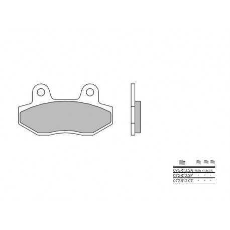 Plaquettes de frein Brembo 07GR12 SA métal fritté