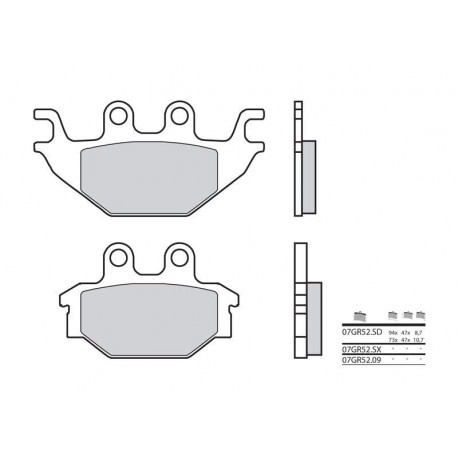 Plaquettes de frein Brembo 07GR52 SD métal fritté