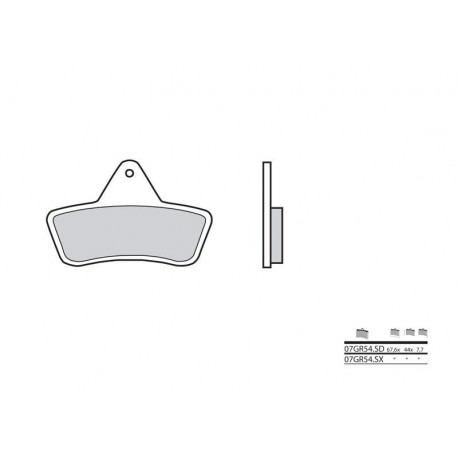 Plaquettes de frein Brembo 07GR54 SD métal fritté