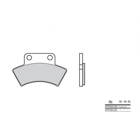 Plaquettes de frein Brembo 07PO03 SD métal fritté