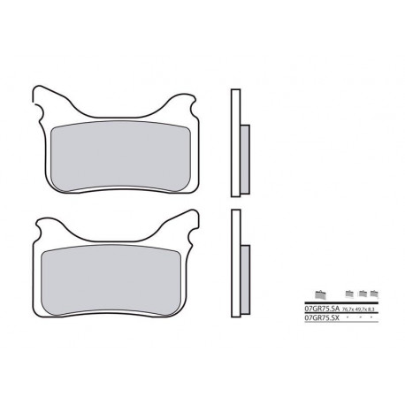 Plaquettes de frein Brembo 07GR75 SX métal fritté racing