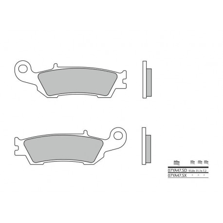 Plaquettes de frein Brembo 07YA47 SX métal fritté racing