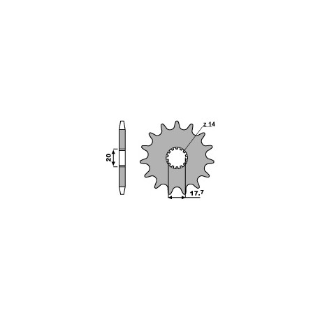 Pignon 15 dents PBR chaîne 428 Yamaha DTR125