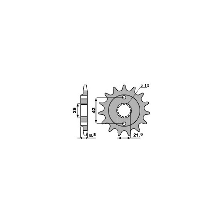 Pignon 17 dents PBR chaîne 520 Kawasaki ER-5  