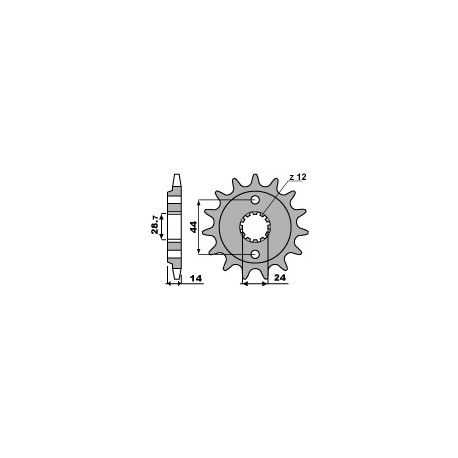 Pignon 17 dents PBR chaîne 525 Honda VT750C2 SHADOW 