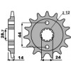 Pignon 17 dents PBR chaîne 525 Honda VT750C2 SHADOW 