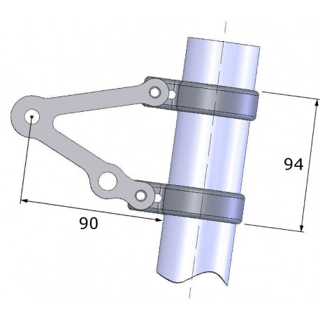 Support de phare LSL Clubman avec support clignotant inox universel Ø38mm