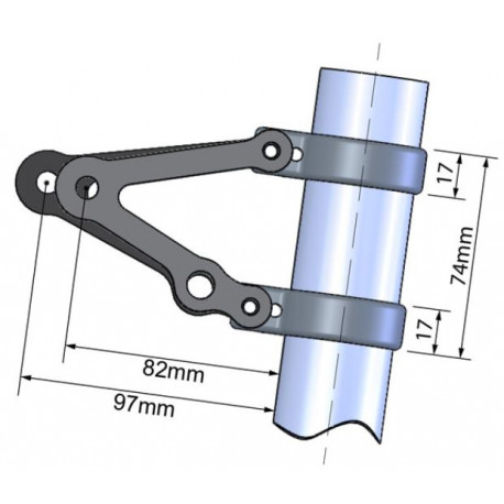 Support de phare avec insert clignotants LSL Ø54