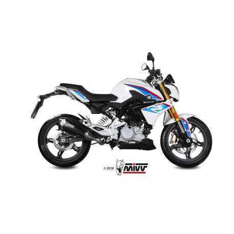 Ligne complète MIVV Delta Race inox silencieux inox noir brossé/casquette carbone BMW G310R